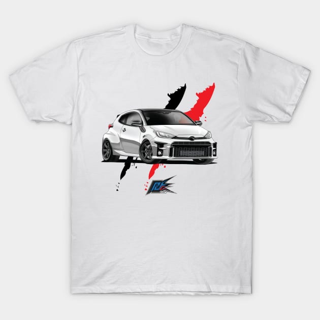 toyota gr yaris white T-Shirt by naquash